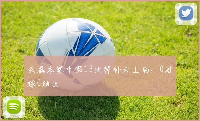 武磊本赛季第13次替补未上场，0进球0助攻